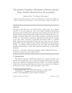 The p-folded Cumulative Distribution Function and the Mean Absolute Deviation from the p-quantile Jing-Hao Xuea,∗, D. Michael Titteringtonb a  Department of Statistical Science, University College London, London WC1E 6