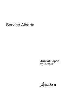 Service Alberta  Annual Report[removed]  Service Alberta