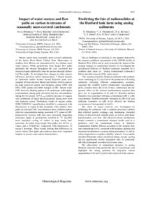 Goldschmidt Conference Abstracts  Impact of water sources and flow paths on carbon in streams of seasonally snow-covered catchments JULIA PERDRIAL1*, PAUL BROOKS2, JON CHOROVER1,