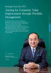 Message from the CFO  Where We’ re Headed  We manage the Omron Group as a portfolio of
