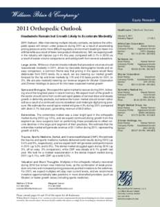 Equity Research[removed]Orthopedic Outlook Healthcare │Medical Devices