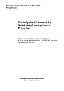 Environmental Project No[removed]Miljøprojekt Whole-Systems Framework for Sustainable Consumption and Production