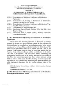 15 GCA ESTATES AND PROBATE CH. 3 DETERMINATION OF HEIRSHIP OR ENTITLEMENT TO DISTRIBUTION; ESTABLISHING FACT OF DEATH CHAPTER 32 DETERMINATION OF HEIRSHIP OR ENTITLEMENT