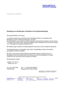 Leopold Kostal GmbH & Co. KG · 58505 Lüdenscheid  Bestätigung von Bestellungen/ Lieferplänen und Lieferplaneinteilungen Sehr geehrte Damen und Herren, zur Ablaufvereinfachung und Erhöhung der Flexibilität möchten 