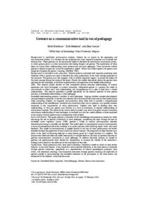 journal of interdisciplinary music studies fall 2012, volume 6, issue 2, art. #[removed], pp[removed]Gesture as a communicative tool in vocal pedagogy Katty Kochman 1, Dirk Moelants2, and Marc Leman 3 1