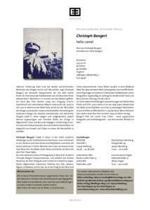 Neuerscheinung im Kehrer Verlag  Christoph Bangert hello camel Text von Christoph Bangert Gestaltet von Chiho Bangert