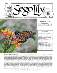 Sego Lily NovemberNovember 2014Januaryvolume 37 number 5)  In this issue: