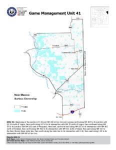 Game Management Unit 41  GMU 41: Beginning at the junction of I-40 and NM 469 at San Jon and running north along NM 469 to its junction with US 54 south of Logan, then north along US 54 to its intersection with NM 39 nor