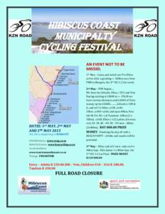 HIBISCUS COAST MUNICIPALTY CYCLING FESTIVAL AN EVENT NOT TO BE MISSED.