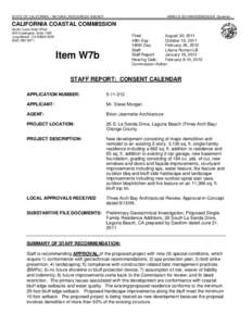 California Coastal Commission Staff Report and Recommendation Regarding Permit Application No[removed]Tully, San Clemente)