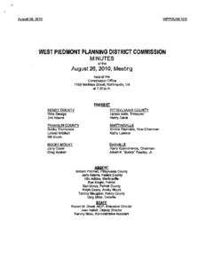 ., WPPDC/M(10)5 August[removed]WEST PIEDMONT PLANNING DISTRICT COMMISSION