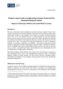 Progress report on the oversight and governance framework