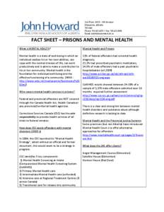 Mental health / Criminal law / Medical ethics / Sociology / Mental health court / Community mental health service / Mental disorder / Canadian Mental Health Association / Psychiatry / Medicine / Health