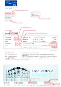 Linde Healthcare, KundcenterLIDINGÖ Beställarens kundnummer Landstinget Test Box 111