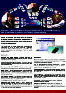 Reduce Time to Market with PS-Team, Delcam’s Latest Solution for Collaborative Manufacturing Easily and simply manage the design review process in a secure web-based environment Delcam has optimized the design process 