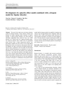 J Pharmacokinet Pharmacodyn DOI[removed]s10928[removed]ORIGINAL PAPER  Development of a placebo effect model combined with a dropout