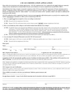 Request for CSU GE Certification