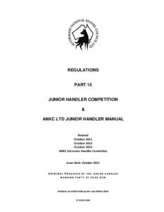 REGULATIONS  PART 15 JUNIOR HANDLER COMPETITION &