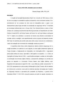 ANPUH – XXIII SIMPÓSIO NACIONAL DE HISTÓRIA – Londrina, [removed]Oban e DOI-CODI, elementos para um estudo