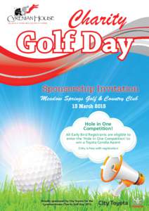 Charity  Golf Day Sponsorship Invitation  Meadow Springs Golf & Country Club