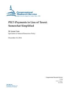 PILT (Payments in Lieu of Taxes): Somewhat Simplified