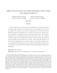 The Cyclicality of the Opportunity Cost of Employment