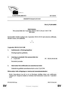 2014–2019  EUROPAPARLAMENTET Utskottet för transport och turism  TRAN_PV[removed]