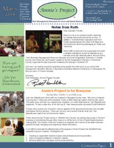 March 2014 this issue  Newsletter