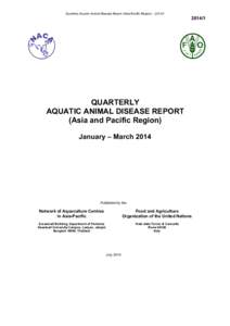 Quarterly Aquatic Animal Disease Report (Asia-Pacific Region) – QUARTERLY AQUATIC ANIMAL DISEASE REPORT