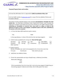 Microsoft Word - Clinical Site Affirmation Form - SDS Options