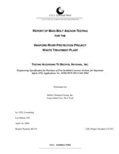 Architecture / Concrete / Structural engineering / Test fixture / Unit testing / Anchor bolt / Anchor / Rebar / Construction / Building materials / Tests