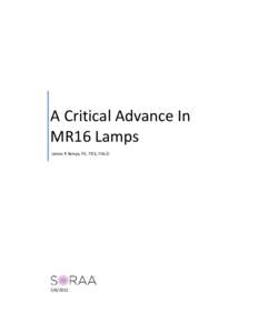 A Critical Advance In MR16 Lamps