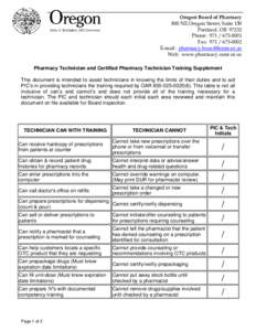 Oregon Board of Pharmacy 800 NE Oregon Street, Suite 150 Portland, OR[removed]Phone: [removed]Fax: [removed]E-mail: [removed]