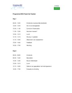 Programma DOO-Teach the Teacher