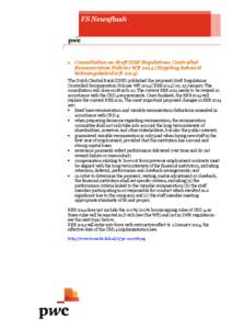 1. Consultation on draft DNB Regulations Controlled Remuneration Policies Wft 2014 (‘Regeling beheerst beloningsbeleid wft 2014)