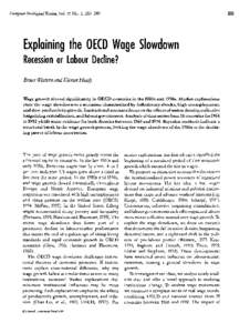 233  European Sociological Revieu>,Vo\. 15 No. 3, Explaining the OECD Wage Slowdown Recession or Labour Decline?