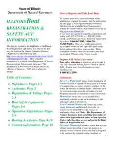 State of Illinois Department of Natural Resources ILLINOIS Boat REGISTRATION & SAFETY ACT