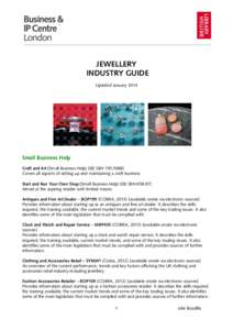 JEWELLERY INDUSTRY GUIDE Updated January 2014 Small Business Help Craft and Art (Small Business Help) [(B) SBH[removed]]