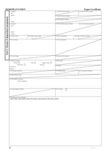 EUROPEAN UNION  Export Certificate I.1. Consignor