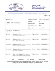 ORAU TEAM Dose Reconstruction Project for NIOSH Oak Ridge Associated Universities I Dade Moeller & Associates I MJW Corporation Page 1 of 14