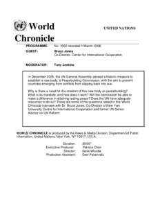 World Chronicle UNITED NATIONS  PROGRAMME: