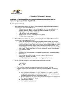 Microsoft Word - Packaging Performance Metrics.doc