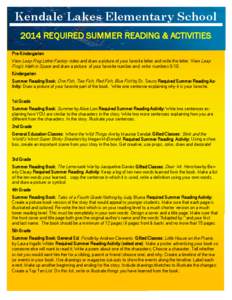 Kendale Lakes Elementary School Organization Name 2014 REQUIRED SUMMER READING & ACTIVITIES Newsletter Date