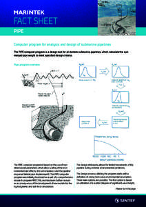 FACT SHEET PIPE Computer program for analysis and design of submarine pipelines The PIPE computer program is a design tool for on-bottom submarine pipelines, which calculate the submerged pipe weight to meet specified de