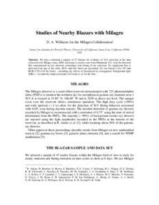 Radiation / Observational astronomy / Blazar / Milagro / Physical cosmology / Markarian 501 / Gamma-ray astronomy / BL Lac object / Cosmic ray / Physics / Astronomy / Space