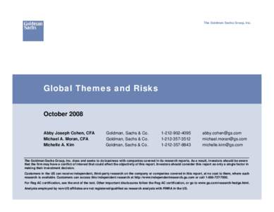 Subprime mortgage crisis / S&P GSCI / Economy of New York City / Financial economics / Emerging and growth-leading economies / Investment / Goldman Sachs / Rockefeller Center