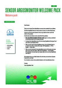 SERVICE  SENSOR ARGOSMONITOR WELCOME PACK Welcome pack Environmental monitoring Dear Customer,