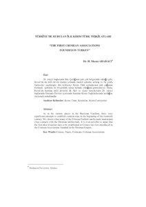 TÜRK YE’DE KURULAN LK KIRIM TÜRK TE K LATLARI “THE FIRST CRIMEAN ASSOCIATIONS FOUNDED IN TURKEY”