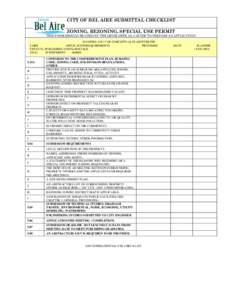 CITY OF BEL AIRE SUBMITTAL CHECKLIST