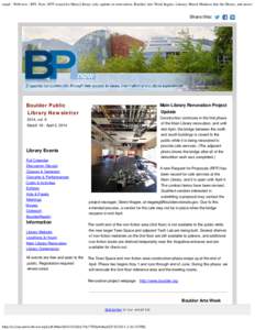 email : Webview : BPL Now: RFP issued for Main Library cafe, update on renovation, Boulder Arts Week begins, Literary March Madness hits the library, and more!